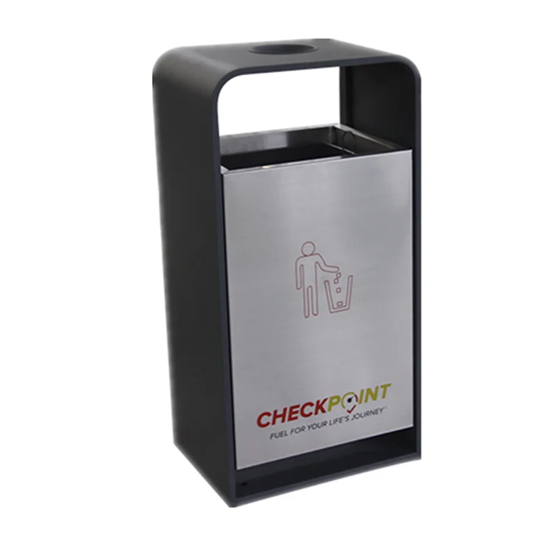 Outdoor Road Metal Trash Container Garbage Can Outside Garden Street Paper Recycle Waste Bin Airport Commercial Steel Dustbin
