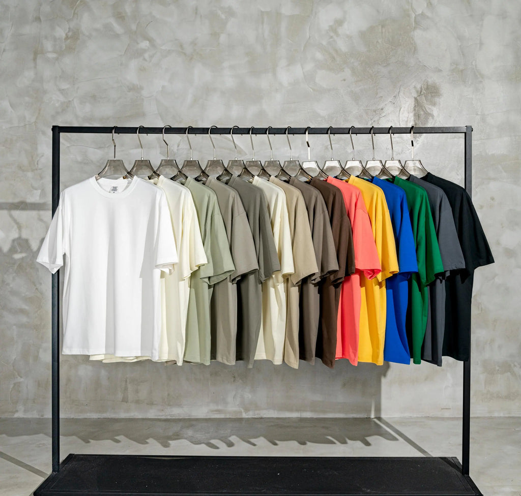 Custom Logo 260 GSM T-Shirt Oversized Heavyweight Streetwear Blank Design Compressed Bamboo Fiber Silk Combinations
