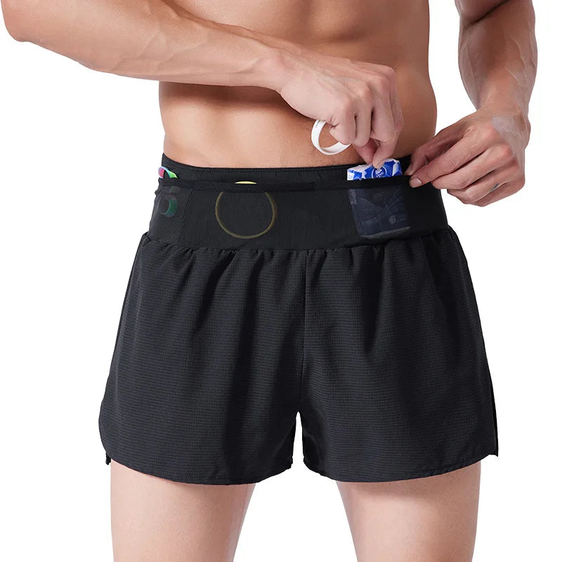 Men's Sporty Quick-Drying Basketball Fitness Shorts Professional Marathon Training Pants for Summer Running Wear