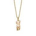 18K Gold Plated Plain Gold Figure Face Stainless Steel Necklace Pendant Necklace Creative Necklace Women Gift Tarnish Free Gold