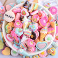 3D Kawaii Cute Cartoon 50pcs/pack Cake Decoration love Mixed Cake DIY Resin Nail Art Charms Decoration
