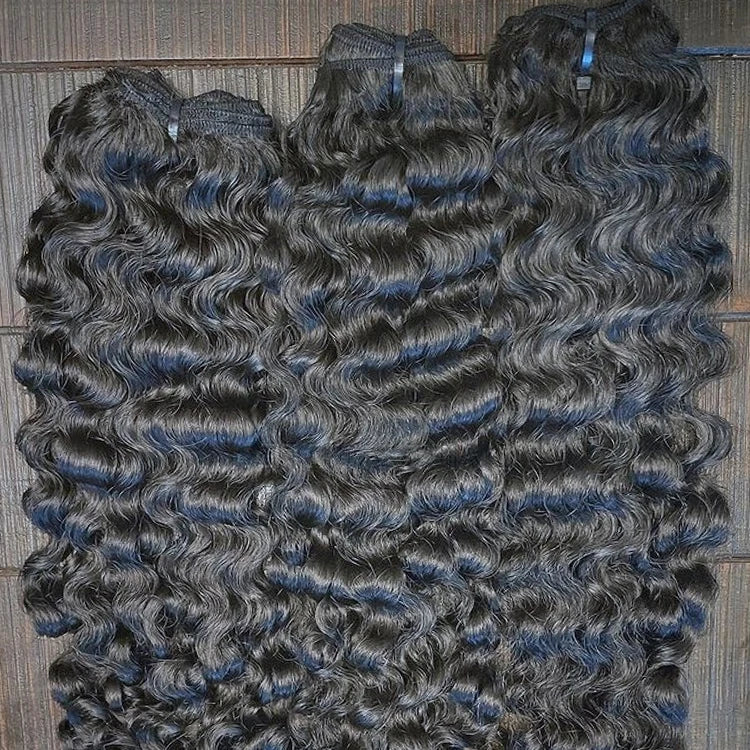 Wholesale Super Double Drawn Human Hair Bundles Water Curly Cuticle Aligned Raw Hair Vietnamese Human Hair Bundles