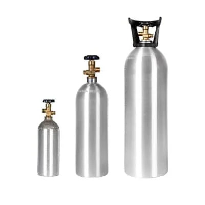 Durable Aluminium Alloy High-Pressure Gas Cylinder 25 lb and 20 Pound Cga 326 Compatible for CO2 Use