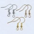 Stainless Steel Silver-Plated Earring Hooks Fish Ear Wires French Wire Coil Ball Style Nickel-Free Jewelry Making
