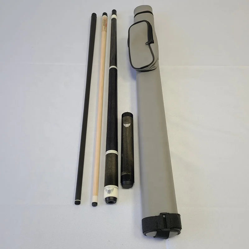 Grey Cueangel 58inch+13mm Tip Size High Quality Maple Wood Radial Pin Leather Wraps Carbon Fiber Double Shaft Pool Billiard Cues