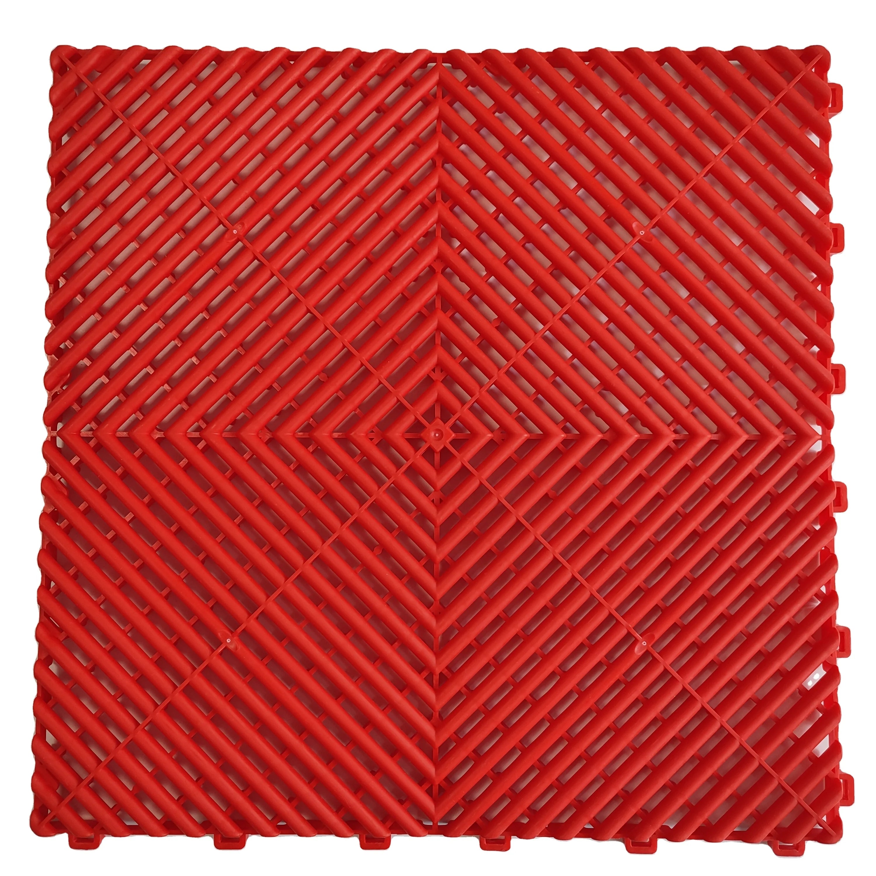 Modern Design Industrial PP Vinyl Interlocking Tiles Plastic Modular Anti-Garage Floor Tiles for Outdoor Car Wash