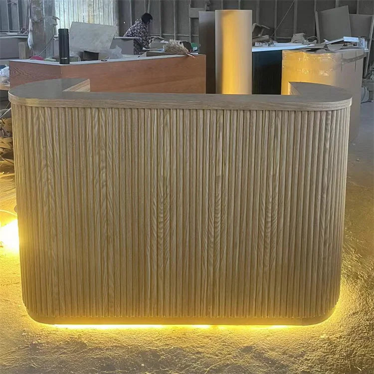 Modern Minimalist Small Paint Marble Metal Gold-plated Cash Register Beauty Salon Bar Reception Desk Custom Color Front