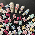 Wholesale Cartoon Cute Bear 3D Teddy Nail Rhinestones Rotatable Red Warm Color for Girls Rotating Three-dimensional Design