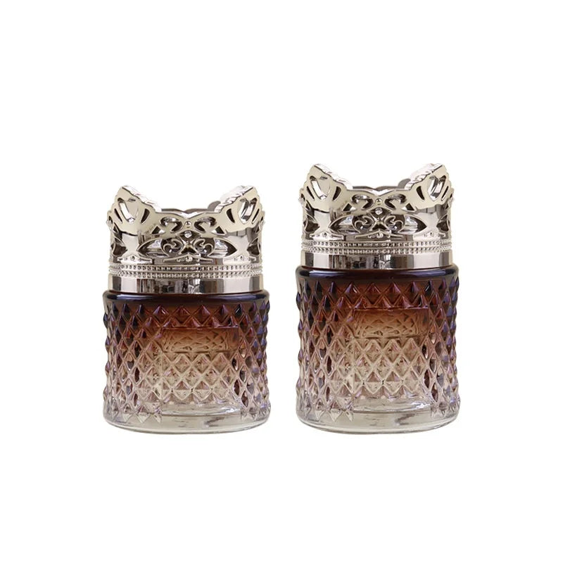 Luxury Clear Cosmetic Set Glass Packaging 50g 100g Skin Care Face Cream Glass Jar Eye Cream Empty Container