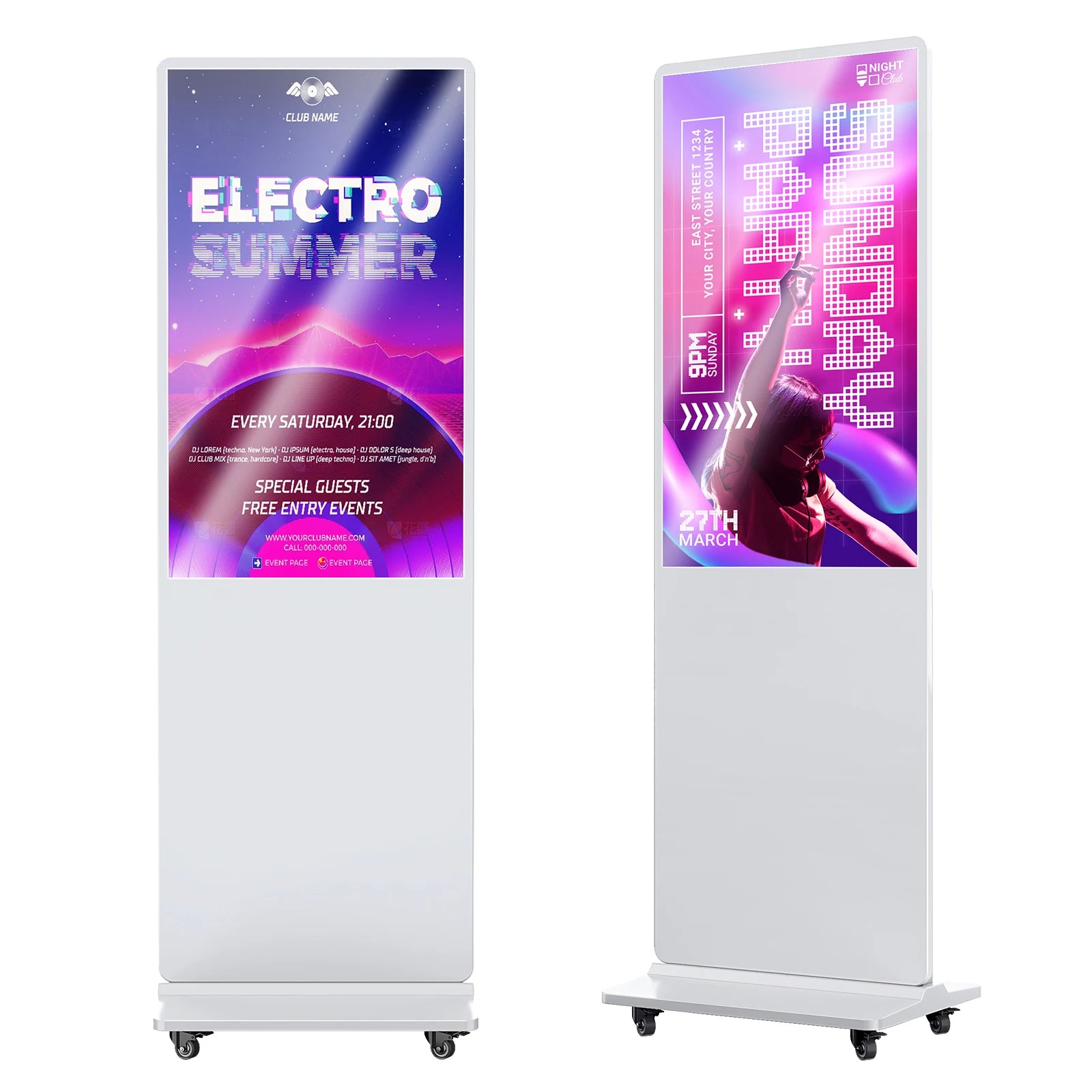 MWE USA EU Warehouse Smart Advertising Player 43Inch White Touch Indoor Lcd Digital Signage for Shopping Mall Retail Store