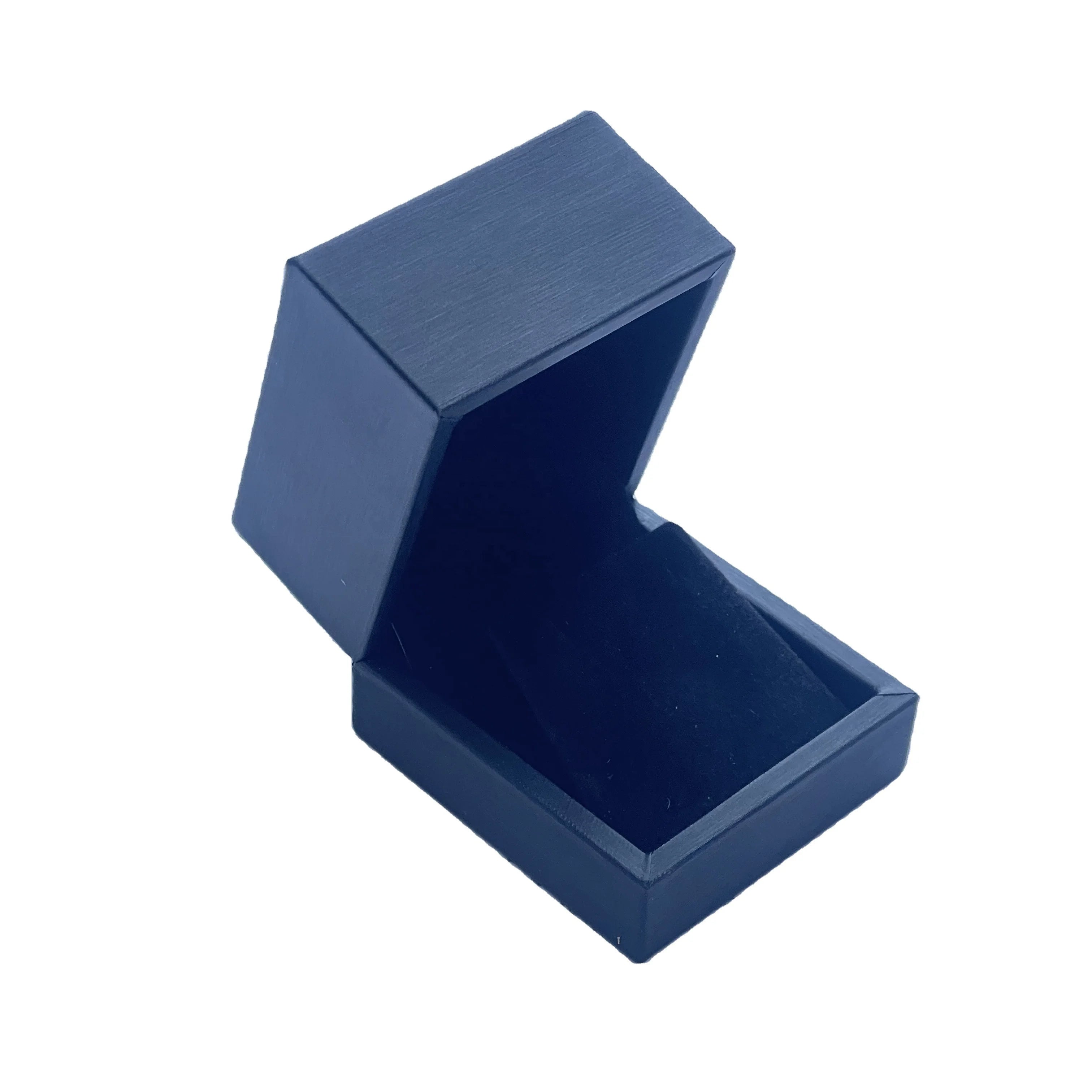 Customized Luxury Black PU Leather Octagonal Floral Embossed Ring Box with Other Closure