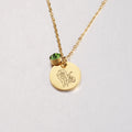 Stainless Steel Zircon Stone Birthday Gift Jewelry Birthstone Birth Month Flower Necklace