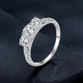Vintage Three Stone 5mm Moissanite Engagement Diamond Ring 925 Sterling Silver Wedding Band for Women Anniversary Promise Ring