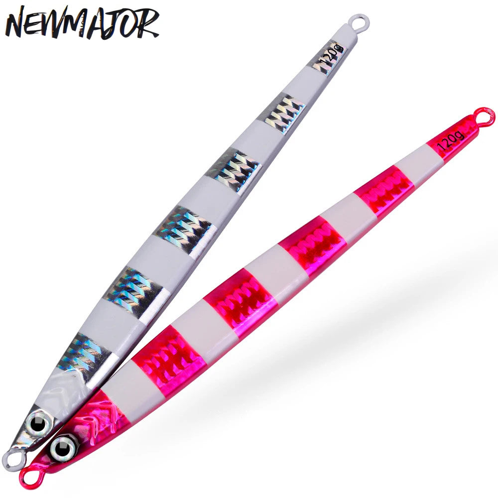 NEWMAJOR 80g 100g 120g Metal Jig Lure Long Distance Sea Fishing Shore Throwing Fast Drawing False Bait Printed Condition