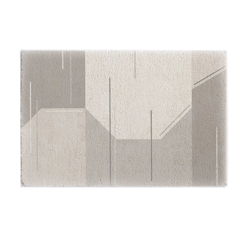 Elegant Plaid Stitching Thickened High Density Carpet Sound Insulation Easy Care Colorfast Living Room Mat