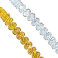 12mm plum Flower Sequined Lace Trims Gold Silver Metallic Braided Fabric Centipede Twisted Diy Garment Accessories Costume Trims