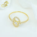 Customized 18K Gold ZIRCON Romantic Oval Cut Eternity Band Wedding Ring with Invisible Setting for Women & Party Occasions