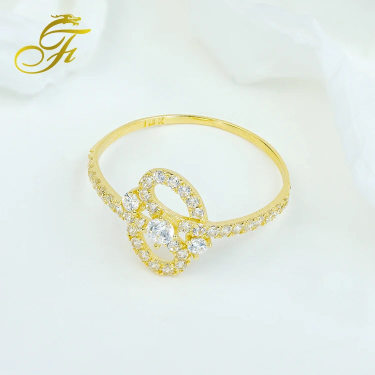 Customized 18K Gold ZIRCON Romantic Oval Cut Eternity Band Wedding Ring with Invisible Setting for Women & Party Occasions