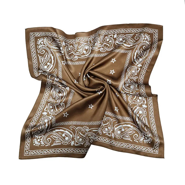 Silk Scarves Women Ladies Hair Scarf 60x60CM Printed Paisley Silk Classic Square Handkerchief