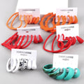 Fashion Mix Trend Party Fluorescent Color Splash Ink Scrub Acrylic Bamboo Knot Love Trapezoid Custom 3 Pairs/set Hoop Earrings