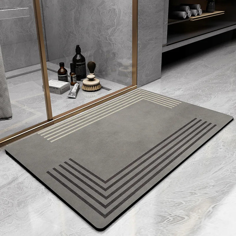 Soft Diatom Mud Bathroom Rugs Super Absorbent Floor Mat Quick-Drying Non-slip Nordic Style Natural Rubber Mat