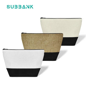 Subbank Sublimation Cosmetic Bag New Blank Professional With Zipper Linen Sublimation Makeup Bag