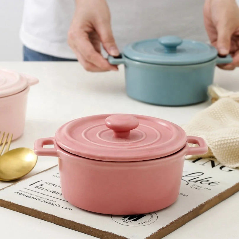 Drop Shipping Pearl Ceramic Soup Bowl Household Large Instant Noodle Bowl with Lid Student Dormitory Single Binaural Large Bowl