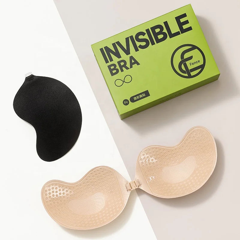 Mango Push-Up Adhesive Bra Silicone Matte Invisible Solid Strapless Pasties One-piece Lifting Bra for Women