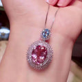 CAOSHI Dainty Rose Gold Plating Oval Shape Pink Color Crystal Choker Necklace Wholesale Necklace for Women