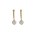 14k Gold Plating Sparkling Zircon Simple Geometry Earrings 925 Sterling Silver Cz Wedding Earrings Jewelry
