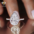 Luster Jewellery 10k/14k/18k Solid Gold 4carat Pear Shape Moissanite Diamond Engagement Wedding Rings for Girl