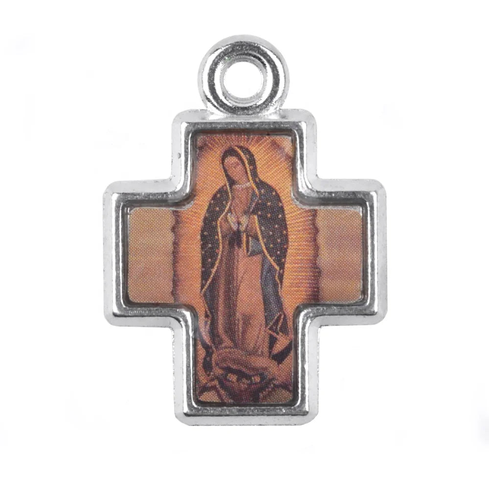 Our Lady of Guadalupe 22x16mm Catholic Crosses Religious Rosary Cross Pendant Small and Delicate Anniversary Gift