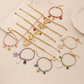 New Summer 18K Gold Plated Stainless Steel Statement Bracelets with Trendy Starfish Heart Pendant Ornament Ocean Series