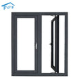 Modern Aluminum Alloy French Casement Windows Swing Open Double Tempered Glass Impact Resistant Dust-Proof Stainless Steel
