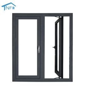 Modern Aluminum Alloy French Casement Windows Swing Open Double Tempered Glass Impact Resistant Dust-Proof Stainless Steel