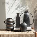Merlin Living Luxury Vase Unique Shape Ceramic Vase Black Matte Vase Living Room Accessories Chaozhou Factory Wholesale