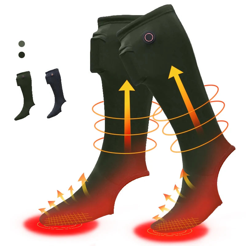 6000mAh Smart Warm Electric Heated Ski Socks Rechargeable Battery Sports Chaussettes Chauffantes Heat Tech Winter Print Pattern