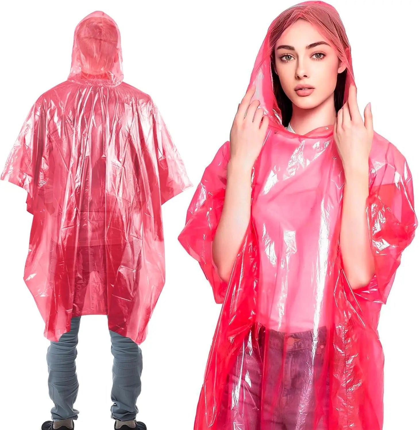 BSCI Factory Wholesale Waterproof Custom Logo Hiking Disposable PE Emergency Rain Poncho/ Camping Poncho Raincoat Adult