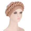 New Fashion Polyester Flower Double Twist Braid Plain Women Braids Muslim Hat  Inner Turban