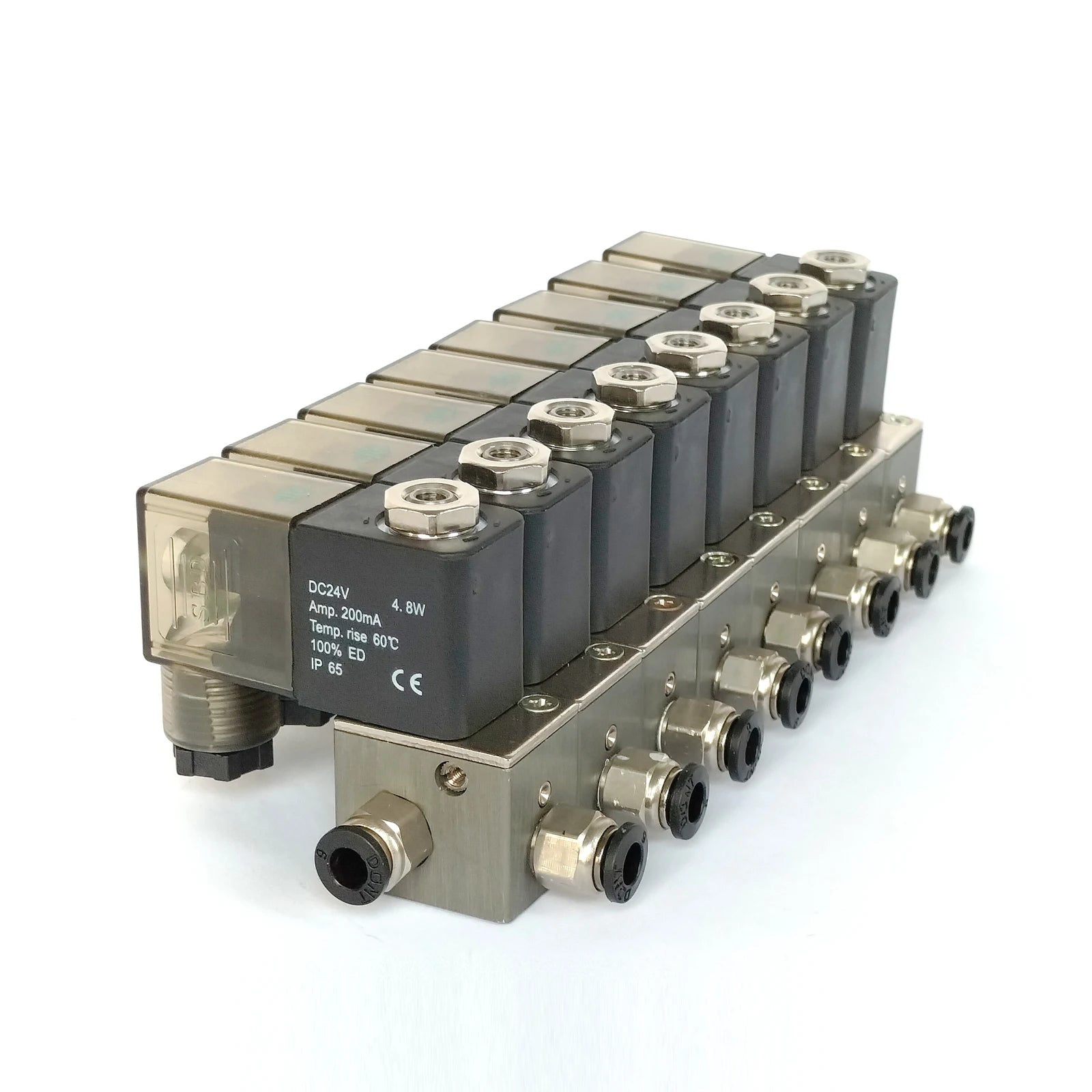 3V1-06-8F 1/8in Normally Closed Electromagnetic Manifold Base Mini Air Valve Group 12v 24v 3 Way Solenoid Control Manifold Valve
