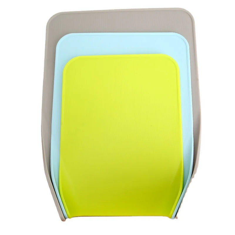Nest Chop Set of Nesting Plastic Cutting Boards Kitchen Prep Mat with Curved Edges 3-pieces