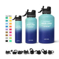 Custom Logo Outdoor Double Wall Vacuum Cup Sublimation Insulated Stainless Steel Sport Water Bottles With Straw and Lids