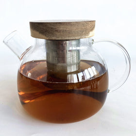 Modern Luxury 1000ml Handmade Eco-Friendly Borosilicate Glass Coffee & Tea Drinkware Set with Bamboo Lid