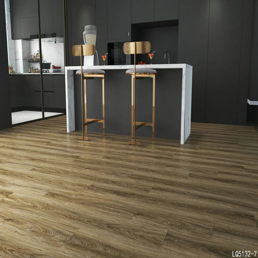 Skid-Resistant SPC Waterproof Vinyl Flooring Herringbone Vinyl Floor Click with IXPE/EVA Soundproofing Mute Pad