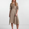Wholesale Women's Dress for Work Dress Suit Shirt Dress Lapel Belt Clean Color Long Skirt Custom
