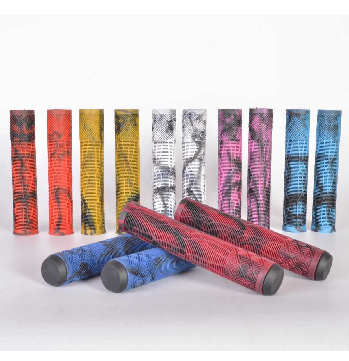 Colorful Design Bicycle Handle Grips with Mixed Colors and 2 Tones Colors for BMX and Scooter