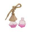 Ready to Ship 8ml Diamond Shape Glass Car Air Freshener Diffuser with Wood Cap and Dropper Seal Stock Hanging Perfume Bottles