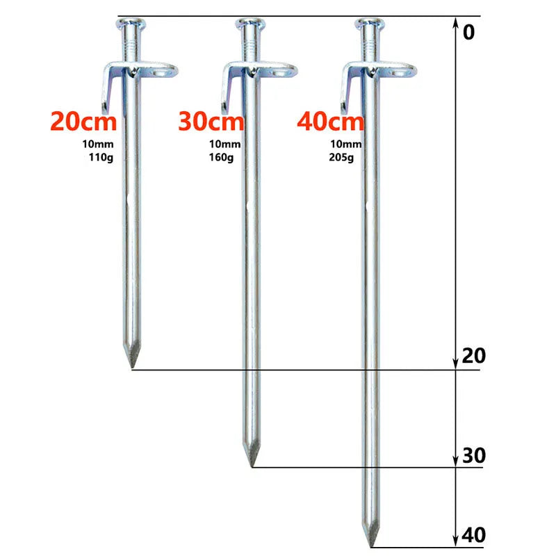 Heavy Duty Steel Tent Pegs Camping Stakes Steel Ground Tent Stakes for Camping Outdoor Trip Hiking Gardening