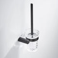 Modern Hotel Bathroom Accessories Stainless Steel Wall-Mounted Glass Cup Durable Toilet Brush Holder Set with Bracket