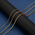 No Fading No Allergies Stainless Steel Matching Simple Unisex Men's Women's Clavicle Box Chain 1.5mm Gold Box Chain Necklace